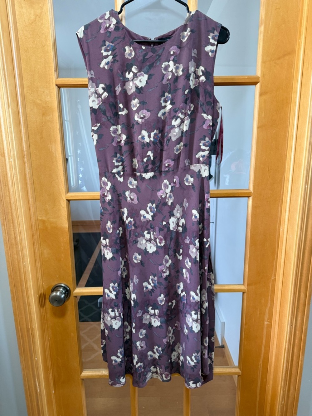 Lauren Ralph Lauren Plum Floral Sleeveless Midi Dress